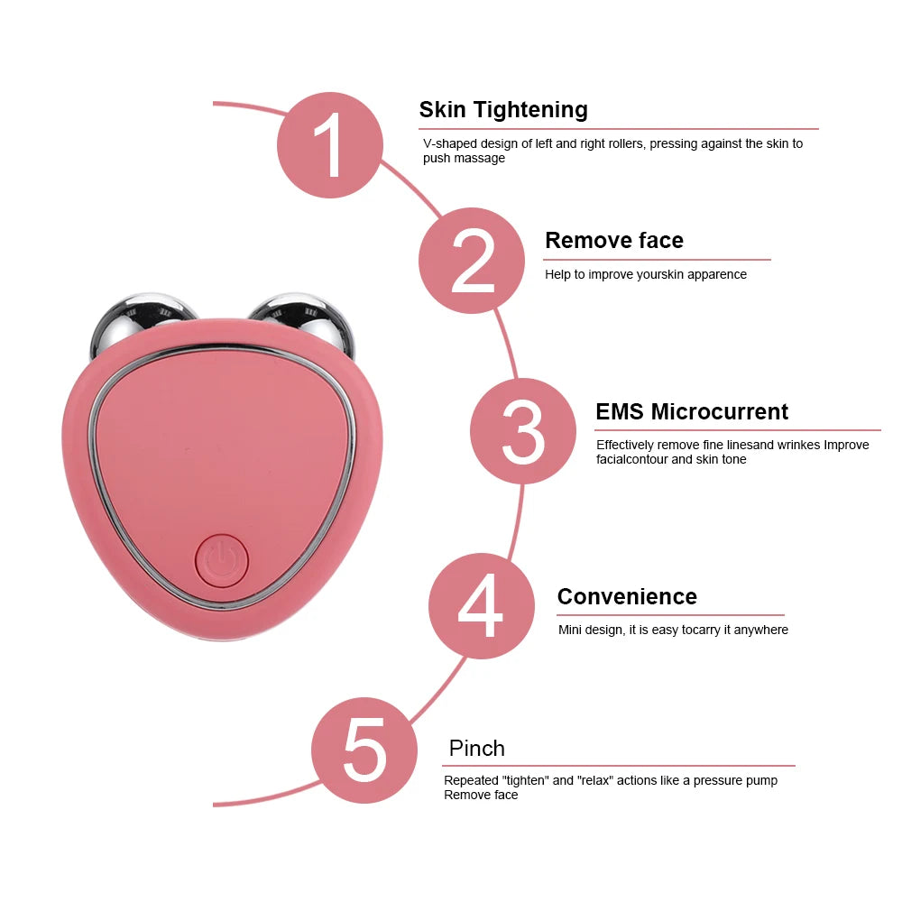 Face Lifting Microcurrent Facial Roller Massager Skin